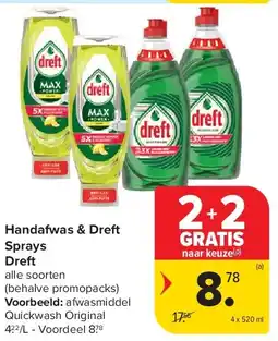 Carrefour Handafwas & Dreft Sprays Dreft aanbieding