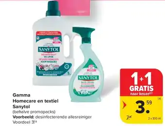 Carrefour Gamma Homecare en textiel Sanytol aanbieding