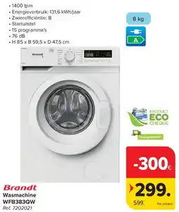 Carrefour Wasmachine WFB383QW aanbieding