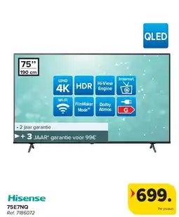 Carrefour Hisense 75E7NQ 4K TV aanbieding