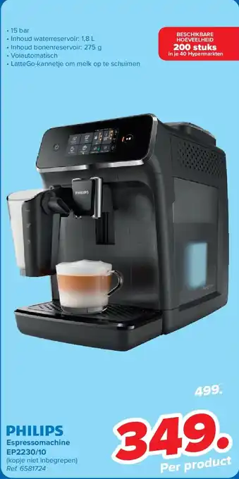 Carrefour Espressomachine EP2230/10 aanbieding