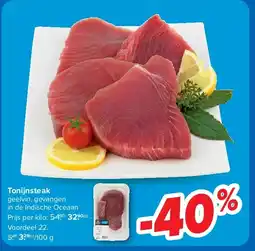 Carrefour Tonijnsteak aanbieding