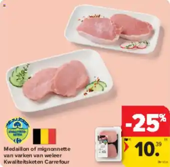 Carrefour Market Medaillon of mignonnette van varken van weleer Kwaliteitsketen Carrefour aanbieding