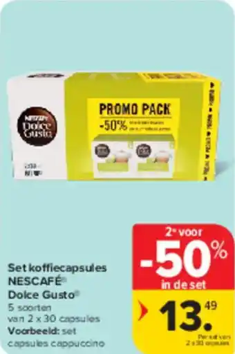 Carrefour Market Set Koffiecapsules Nescafé Dolce Gusto aanbieding