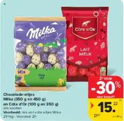 Carrefour Market Milka en Côte d'Or aanbieding