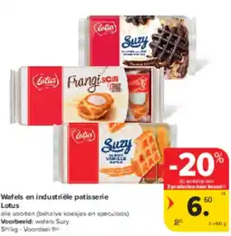 Carrefour Market Wafels en industriële patisserie Lotus aanbieding