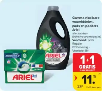 Carrefour Market Gamma vloeibare wasmiddelen, pods en poeders Ariel aanbieding