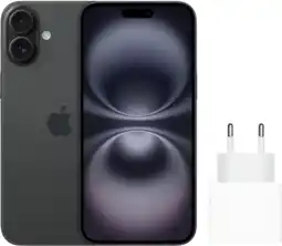 Coolblue Apple iPhone 16 128 Go Noir + Apple Chargeur Rapide aanbieding