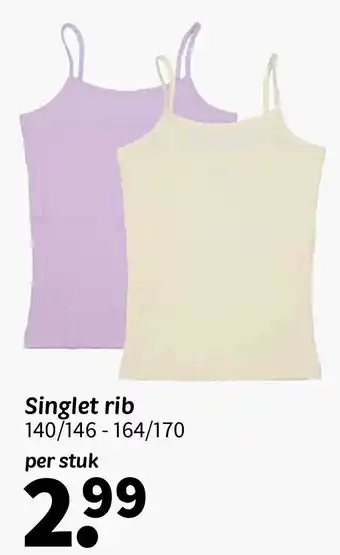 Wibra Singlet rib aanbieding