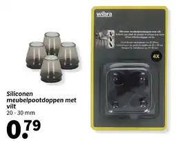 Wibra Siliconen meubelpootdoppen met vilt aanbieding