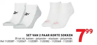 Trafic Puma set van 2 paar korte sokken aanbieding