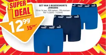 Trafic Puma set van 3 boxershorts jongens aanbieding