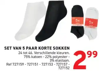 Trafic Set van 5 paar korte sokken aanbieding