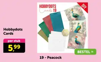 Boekenvoordeel Hobbydots Cards 19 - Peacock aanbieding