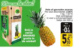 Cora Hele of gesneden ananas aanbieding