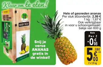 Cora Hele of gesneden ananas aanbieding