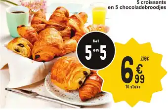 Cora 5 croissants en 5 chocoladebroodjes aanbieding