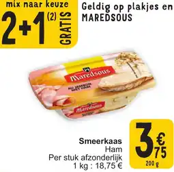 Cora Maredsous smeerkaas ham aanbieding