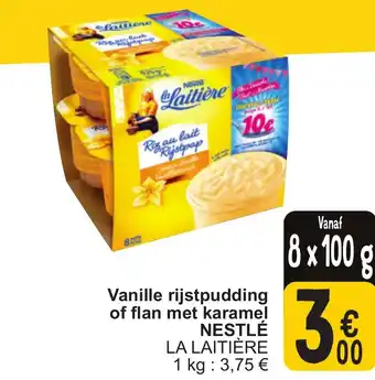 Cora Nestlé la laitière vanille rijstpudding of flan met karamel aanbieding