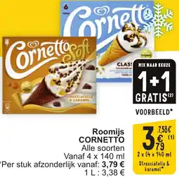 Cora Cornetto roomijs aanbieding