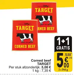 Cora Target corned beef aanbieding