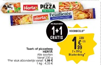 Cora Taart- of pizzadeeg HERTA aanbieding