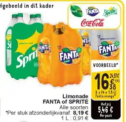 Cora Limonade FANTA of SPRITE aanbieding