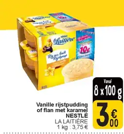 Cora Vanille rijstpudding of flan met karamel NESTLÉ aanbieding