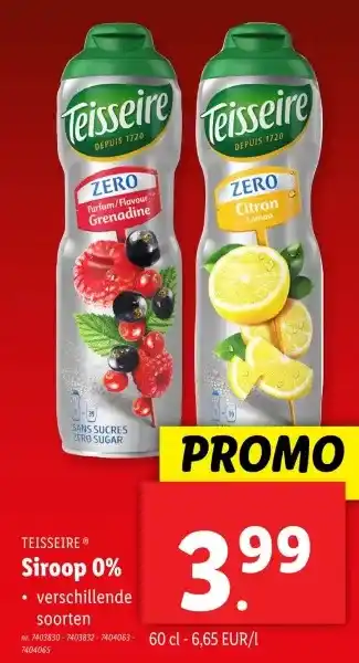 Lidl Siroop 0% aanbieding