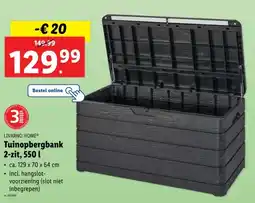 Lidl Tuinopbergbank 2-zit, 550 l aanbieding