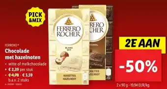 Lidl Chocolade met hazelnoten aanbieding