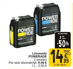 Cora Powerade limonade aanbieding