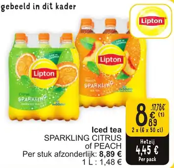 Cora Lipton iced tea sparkling citrus aanbieding