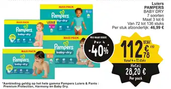 Cora Pampers luiers baby dry aanbieding