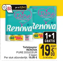 Cora Renova toiletpapier pure douceur aanbieding