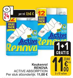 Cora Renova keukenrol  active absorption aanbieding