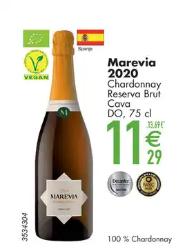 Cora Marevia 2020 Chardonnay Reserva Brut Cava DO aanbieding