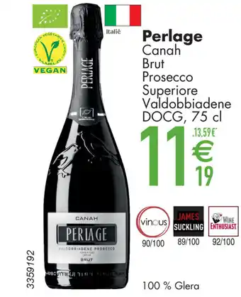 Cora Perlage Canah Brut Prosecco Superiore Valdobbiadene DOCG aanbieding