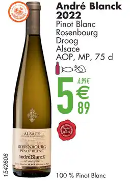 Cora André Blanck 2022 Pinot Blanc Droog aanbieding