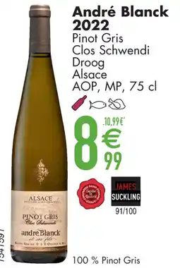 Cora André Blanck 2022 Pinot Gris Clos Schwendi Droog Alsace aanbieding