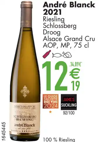 Cora André Blanck 2021 Riesling Schlossberg Droog Alsace Grand Cru AOP aanbieding