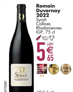 Cora Romain Duvernay 2022 Syrah Collines Rhodaniennes IGP aanbieding