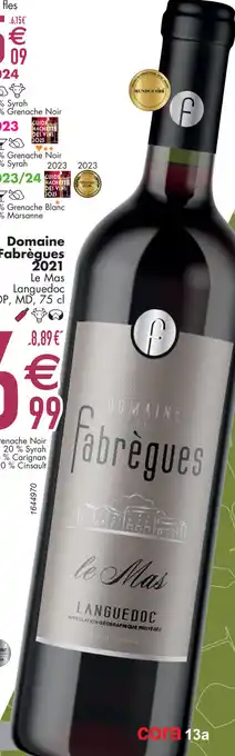 Cora Domaine de Fabrègues 2021 Le Mas Languedoc aanbieding