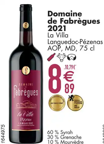 Cora Domaine de Fabrègues 2021 La Villa Languedoc-Pézenas AOP, MD aanbieding