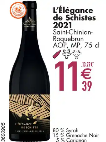 Cora L'Élégance de Schistes 2021 Saint-Chinian- Roquebrun AOP, MP aanbieding