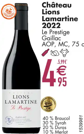 Cora Château Lions Lamartine 2022 Le Prestige Gaillac AOP, MC aanbieding