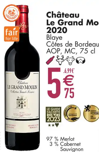 Cora Château Le Grand Moulin 2020 Blaye Côtes de Bordeaux AOP, MC aanbieding