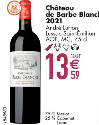 Cora Château de Barbe Blanche 2021 André Lurton, Lussac Saint-Émilion AOP, MC aanbieding