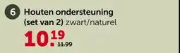 AVEVE Houten ondersteuning (set van 2) zwart/naturel aanbieding