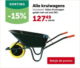 AVEVE Vabor Kruiwagen gelakt met vol wiel 90 L aanbieding